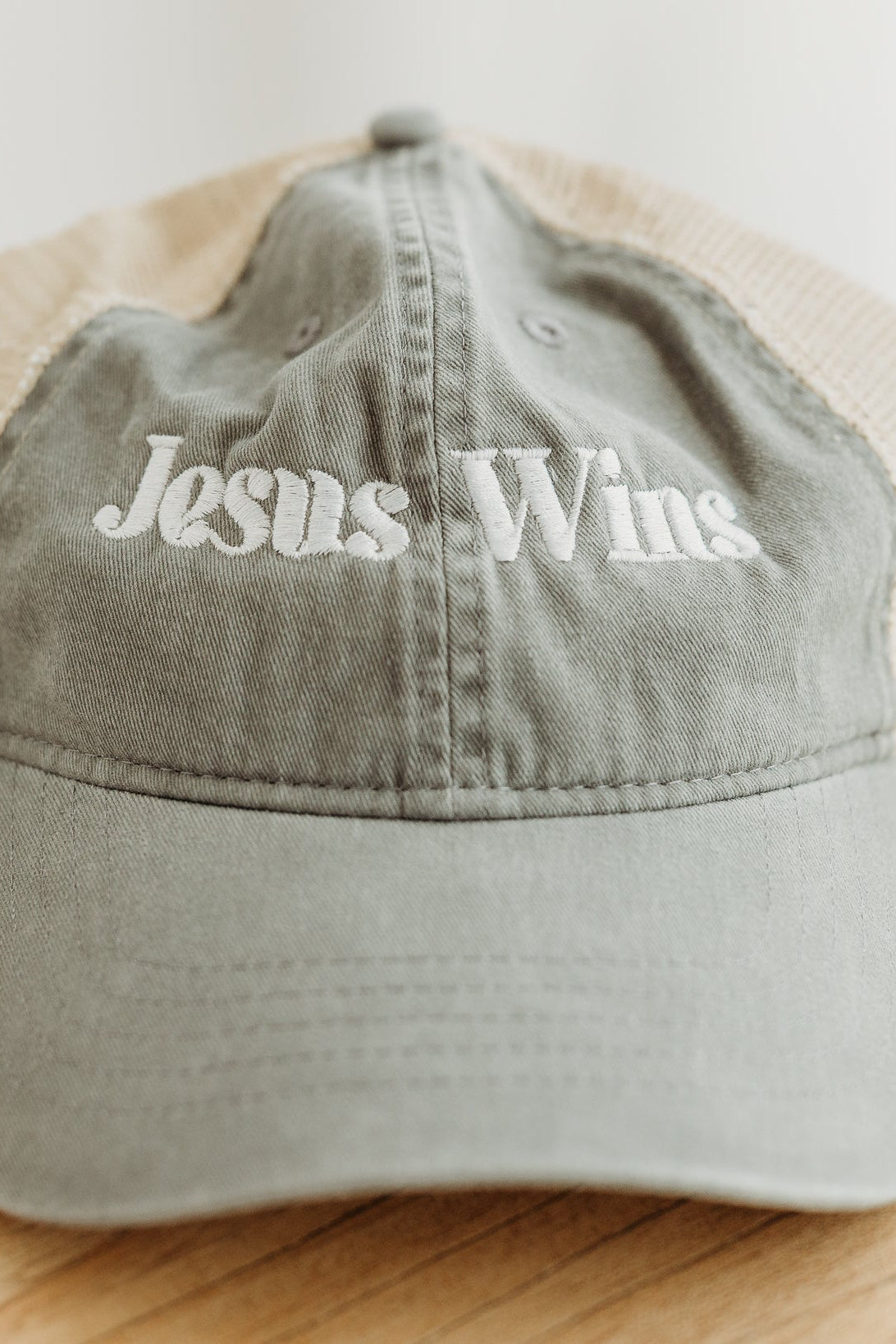 Jesus Wins Embroidered Cap