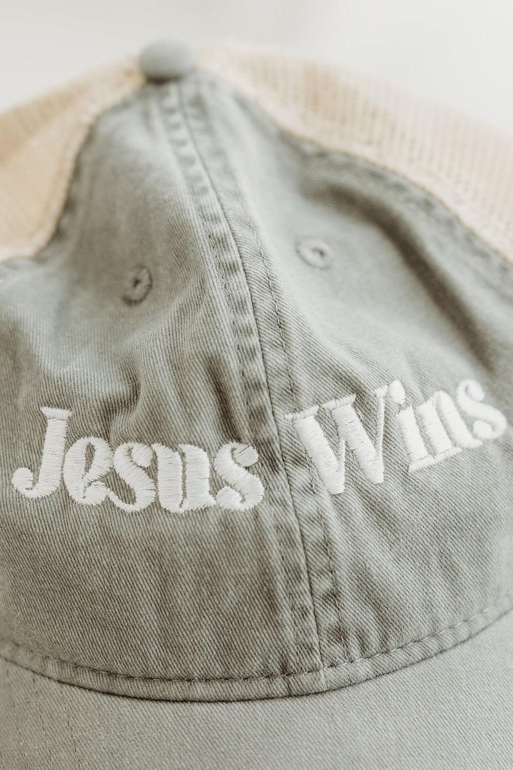 Jesus Wins Embroidered Cap