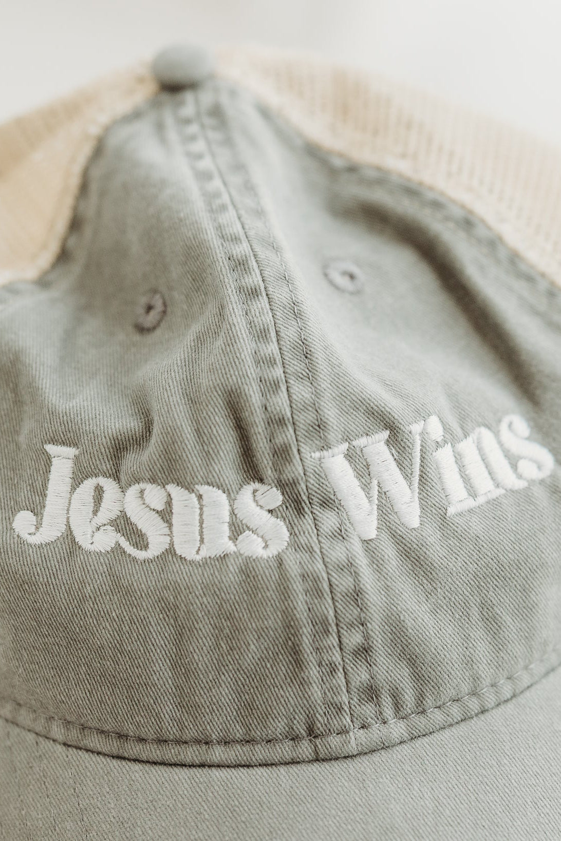 Jesus Wins Embroidered Cap