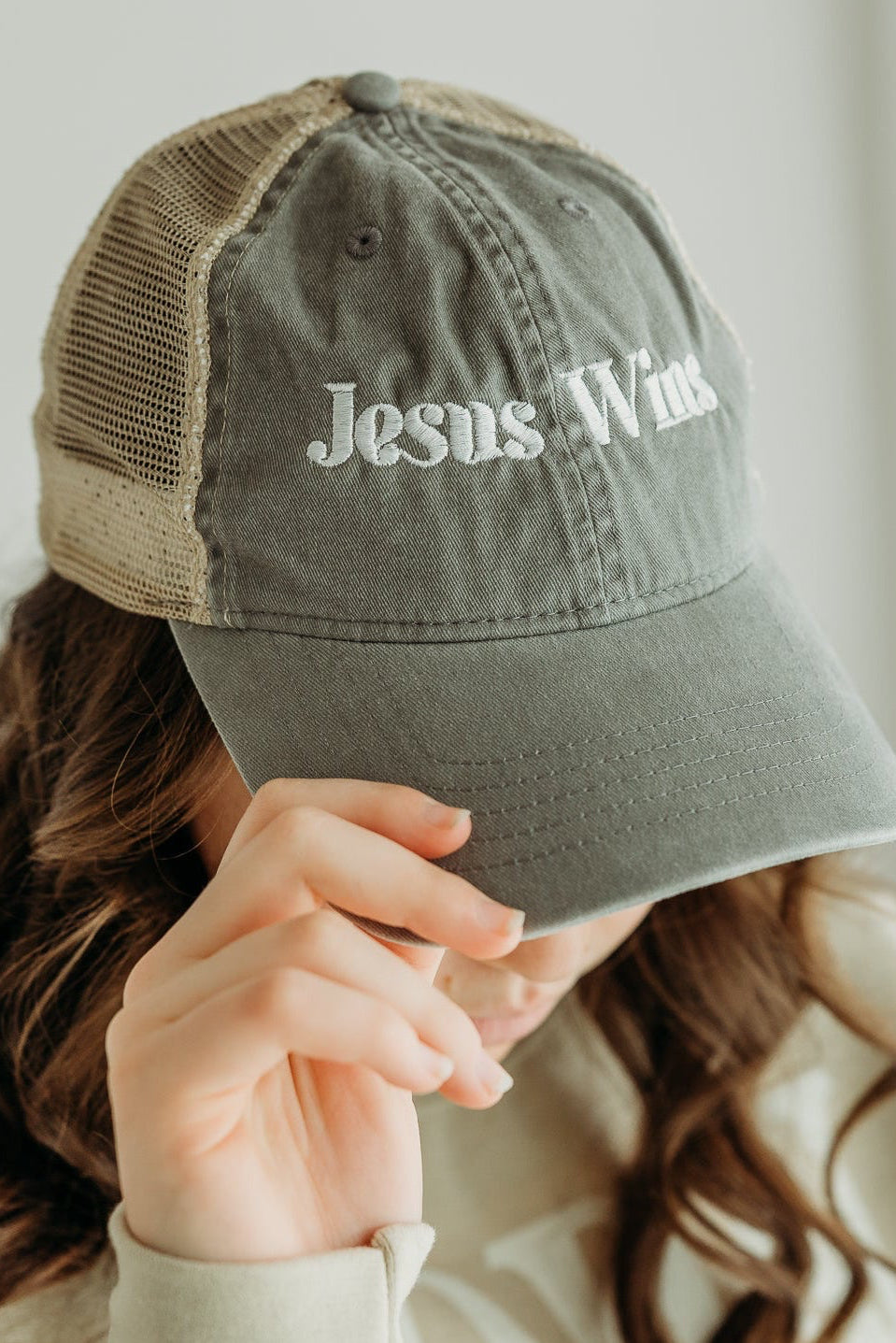 Jesus Wins Embroidered Cap