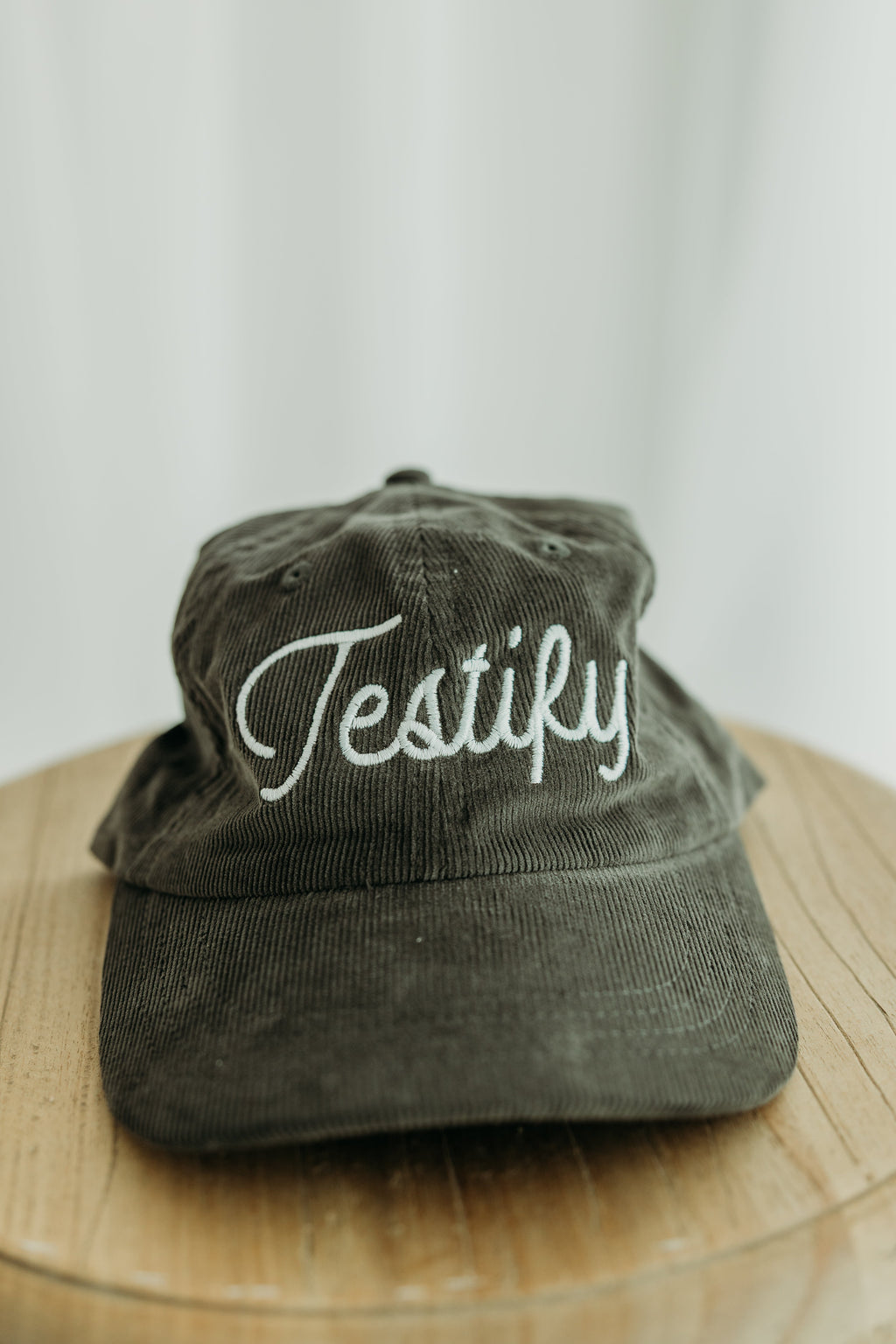 Testify Embroidered Corduroy Cap