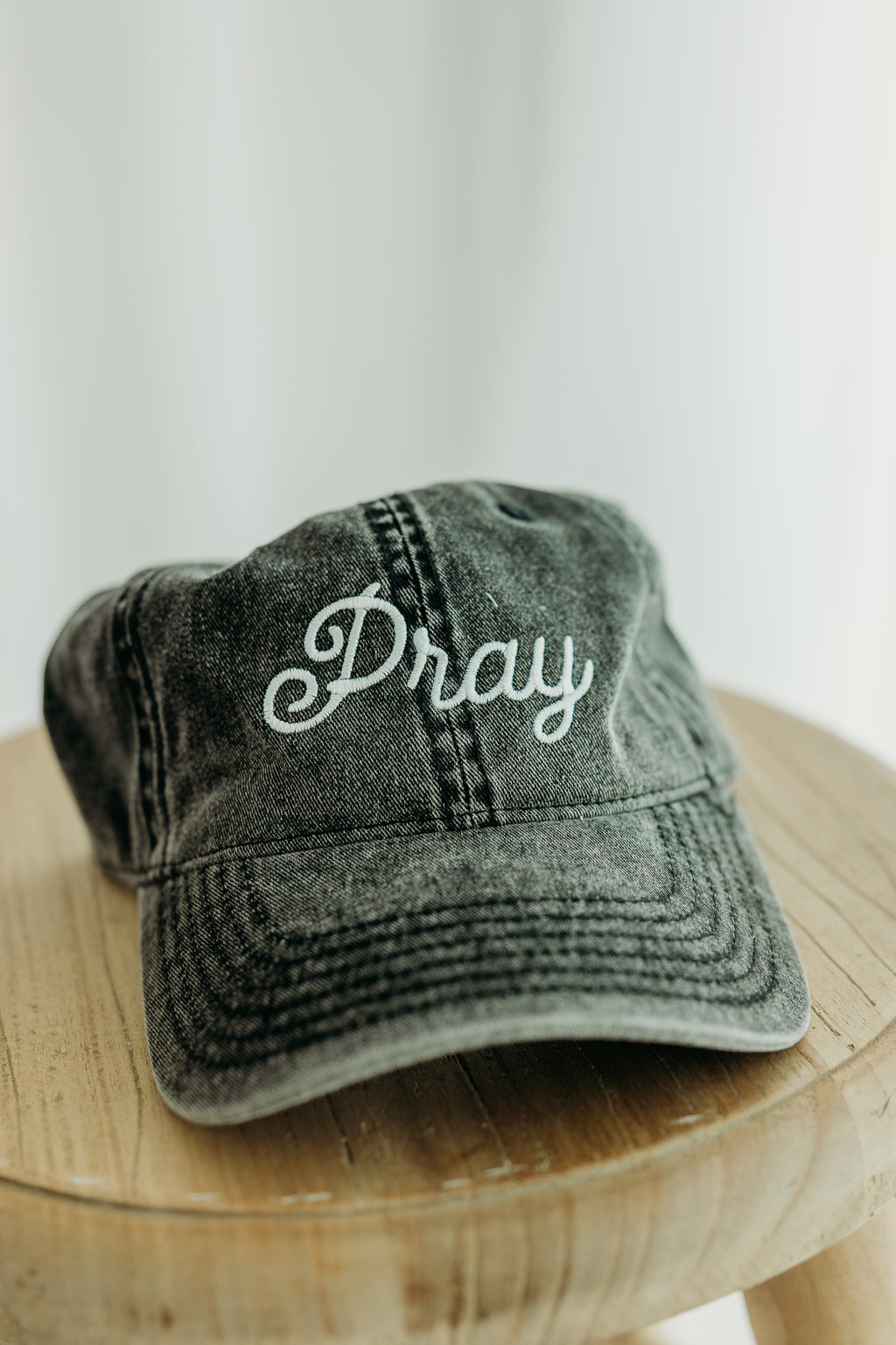 Pray Embroidered Distressed Cap