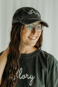 Pray Embroidered Distressed Cap
