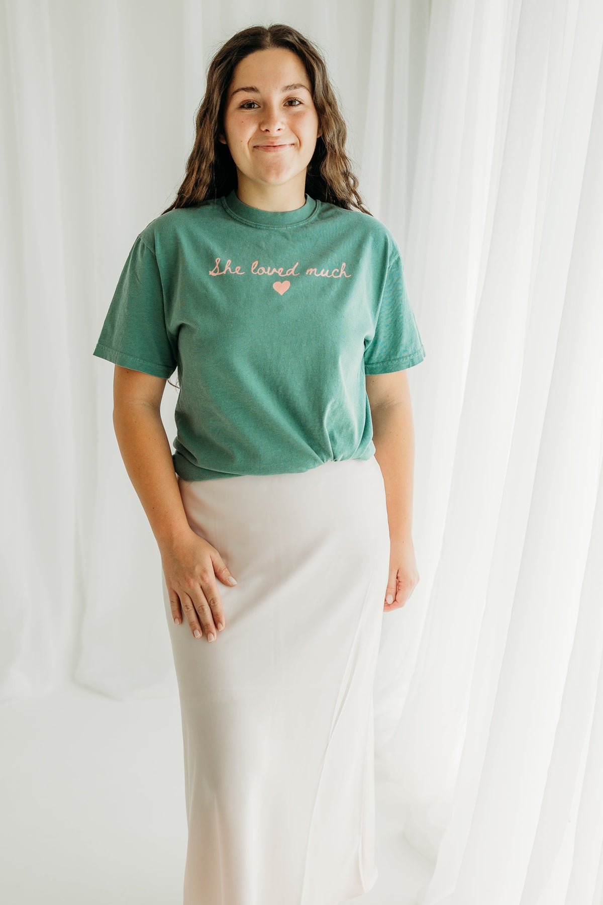 She Loved Much T-Shirt - Light Green