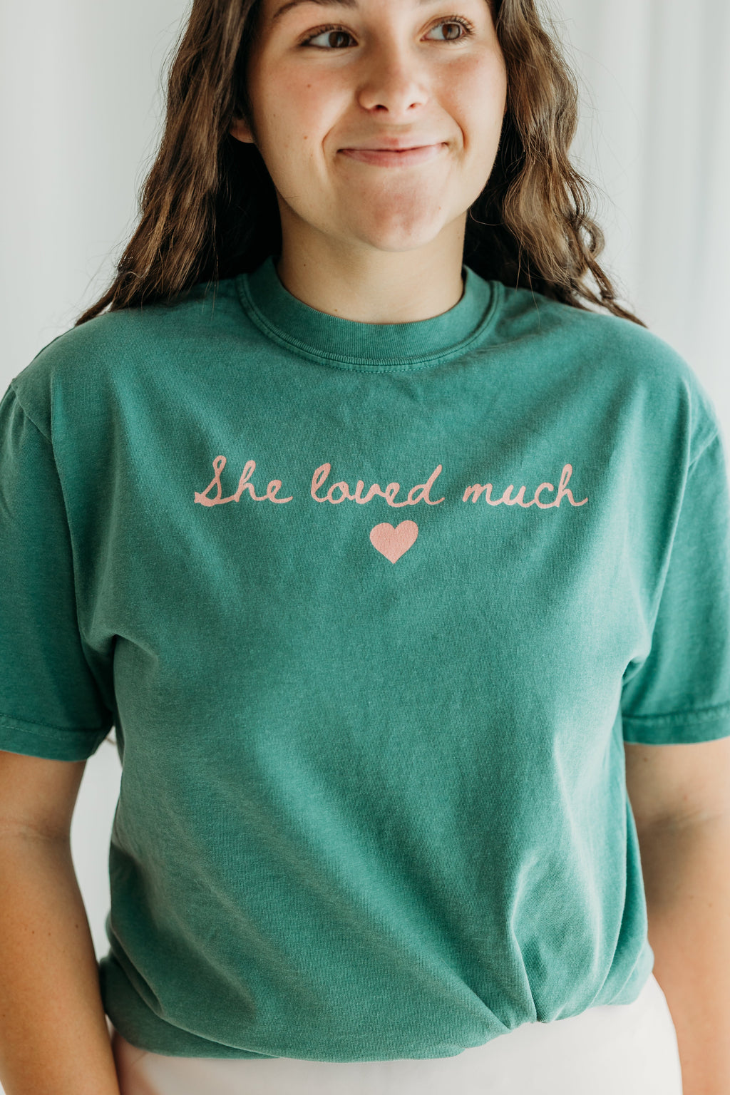 She Loved Much T-Shirt - Light Green