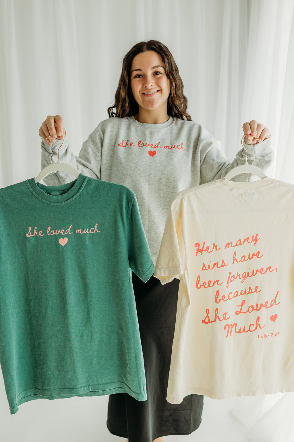 She Loved Much T-Shirt - Light Green